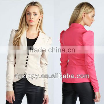 Fitted scuba blazer winter coat women clothing manufacturers