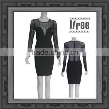 black long sleeve with gauze bandage dress