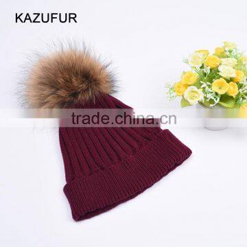 2016 100 % cotton Wine Red Baby Kids Crochet Hat Handmade Children Knitted Hat KZ160085