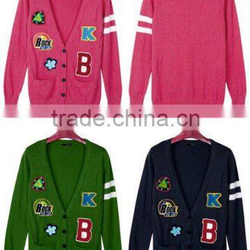 ladies cotton cardigan sweater with applications