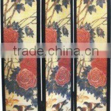 Peony with Mandarin duck Room Divider