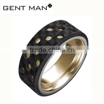 Fashion Men Jewelry Gold Ring Tungsten Carbide Ring Titanium Ring