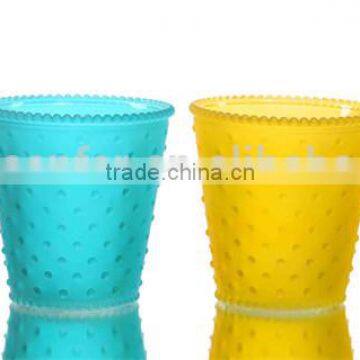 Pocking Mark Frosted Color Glass Flowerpot