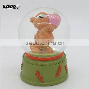 Funny bear for wedding decor handmade snow globe