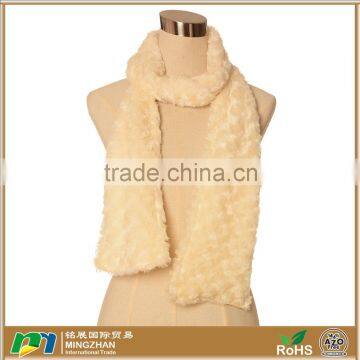 Soft White Solid Color Warm Long Faux Mink Fur Scarf Wrap