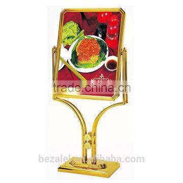 Luxury Indication Plate Titanium Gold Notice Board Display Stand