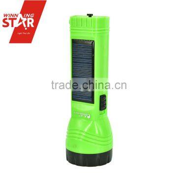 1w Solar Rechargable LED Flashlight in Green Red