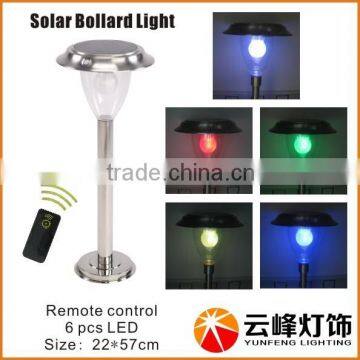 new remote control LED solar bollard light with remote control