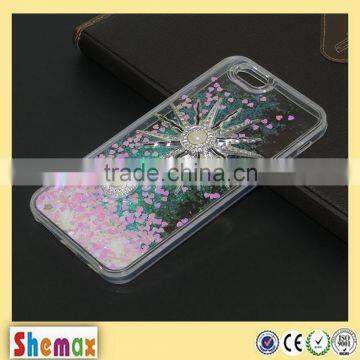 Luxury sun-flower sand flow bling case cover for iPhone 6