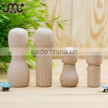 Custom different types special cute unfinished wooden peg doll family