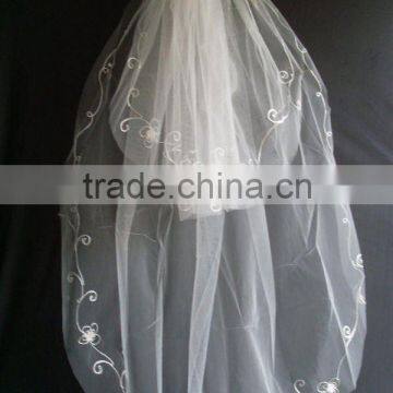 wedding veils/two layers bride veils/american net short veils 020