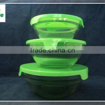 wholesale cheap 5 pcs glass bowl / glass bowl with lid / glass salad bowl