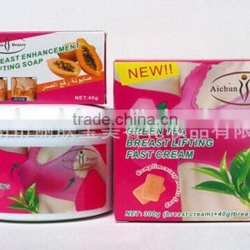 Aichun Beauty 300g green tea best breast enlargement cream + 40g breast enhancement lifting soap