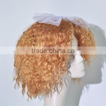 Halloween short blond remy Afro curls wig synthetic costume wig N277