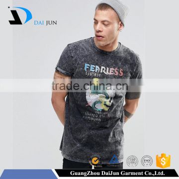 Daijun OEM Men's High quality Leather Short Sleeve Short Sleeve Leather custom logo t-shirts