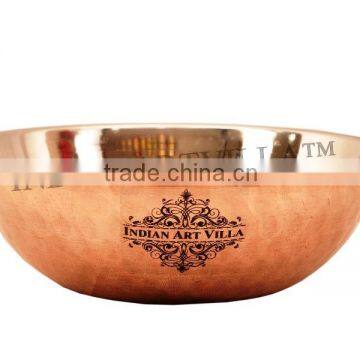 Copper and Stainless Steel Serving Kadai Dinner Restaurant Ware Serving Dish No.2