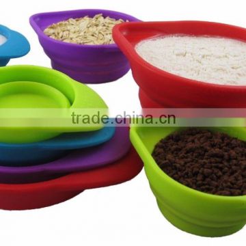 Multicolor new design 4pcs of silicone measuring tools measuring cups