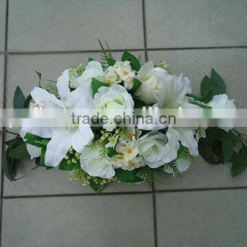 silk fabric flower arrangement for weddings and christmas,artificial flower arrangements