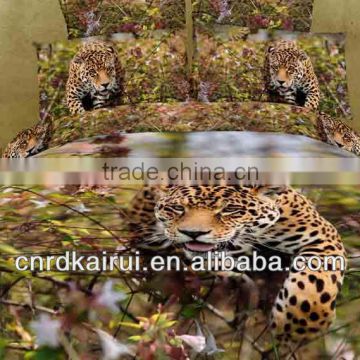 lovely and vividly colored leopard hot sale 3D printed bedding set