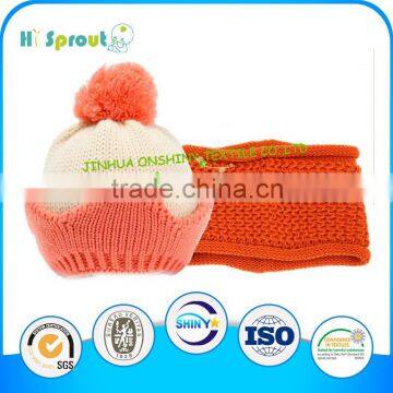 Wholesale baby Knitted winter Cap and Scarf Set