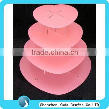 table fancy pink acrylic heart shape cake stand for wedding cheap