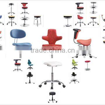 HY3002H Dental Chair Sale, Popular Design in Colorful Mesh Office Chair Without Wheels, Ergonomic Swivel Stool photo-2