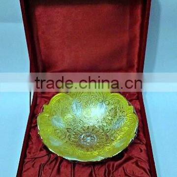 Brass Dry Fruit Bowl Gold Plated in Gift Box for Corporates