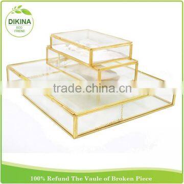 Wedding Decoration Centerpieces Holder <> Vintage Brass Box Pentagon Display Jewelry - Wholesale Glass Souvenir Picture Frame photo-5