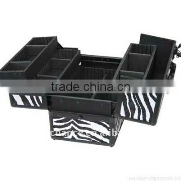 Black Zebra Makeup Train Case