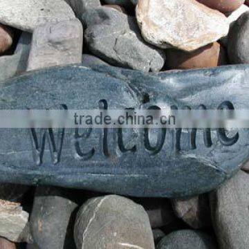 Black Pebble Stone Name Plate