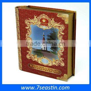 fancy design cosmetic book shape tin box manufacturer wholesale