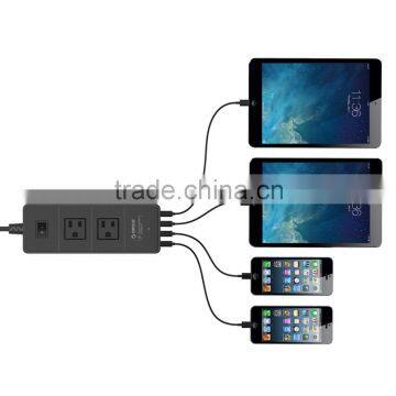 2015 OEM mini portable USB extension socket 2gang 4 USB port