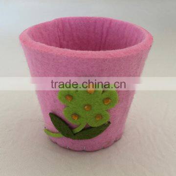 Easter lovely flower sylinder decoration ,craft flower pot ,easter felt gifts