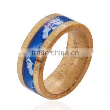 Real Wood Ring, Wood Ring With Camouflage Inlay photo-2