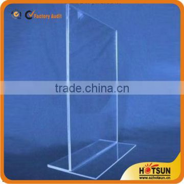 clear PMMA T shape menu/signe holder-114