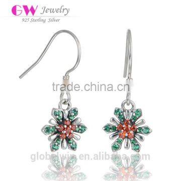 925 Silver Fashion Hook Snowflake Fine Jewelry Earrings