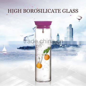 high borosilicate 1000ml with stainless splitter glass drinking carafe