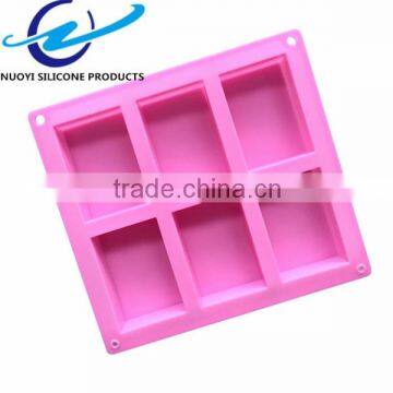 6 Cavities Rectangle Silicone Soap Molds photo-2