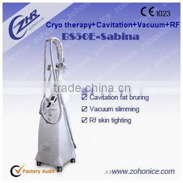 BS50E Professional cellulite massage suction with vacuum+RF+roller+infrared+cavitation for fat loss and face lift