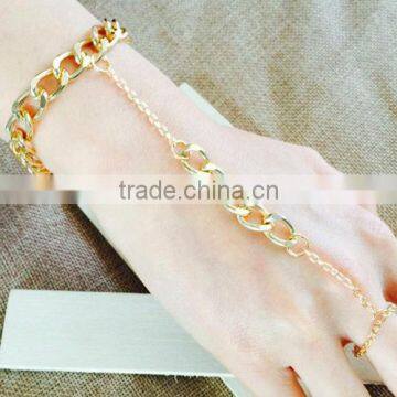 Saudi India Wedding Bridal Gold Chain Bracelet Rings photo-4