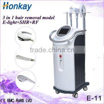 high quality ce passed multifunction beauty machine Elight+SHR+nd yag laser for hair/ tattoo removal