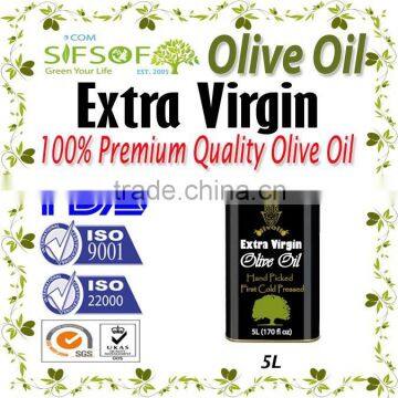 Cold Pressed Extra Virgin Olive Oil. A'Quality Extra Virgin. 100% Extra Virgin Olive Oil. metallic Tin 5L