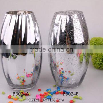 glass vase with electroplated coating