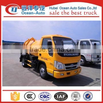 right hand drive 4 cubic meters sewage vacuum truck with forland chassis