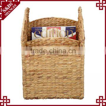 Water Hyacinth Woven Basket With Dividers Trunk Shaped Magazine Holder photo-3