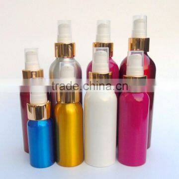 Wholesale 20ml-300ml aluminum Cosmetic packaging lotion bottles aluminum pump bottles for skincare cream