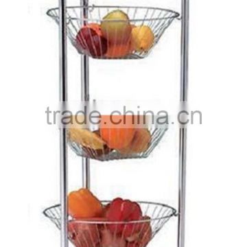 3-tier Removable Floor Standing Fruit And Vegetable Basket Stand