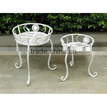 POWERLON Shabby Chic Wrought Iron Metal Plant Stand Home and Garden Furniture photo-2