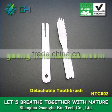 Environment-friendly biodegradable PLASTIC PLA(polylactic acid) toothbrush/ hotel toothbrush