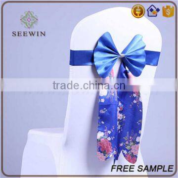 Korean Style Chair Satin Bow Tie for Wedding Chair Deco photo-4